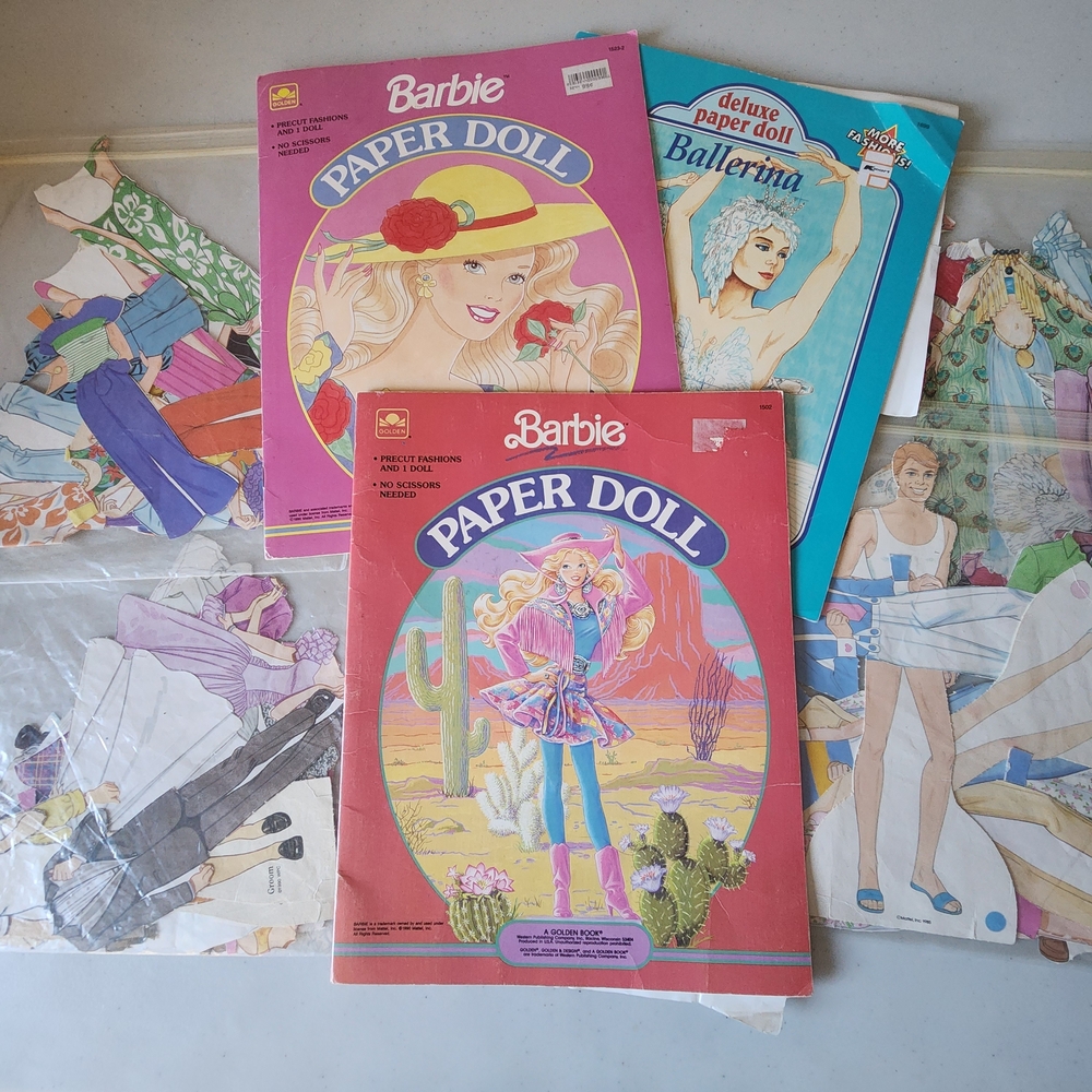 Vintage Barbie Paper Doll Lot - Cut Golden Books